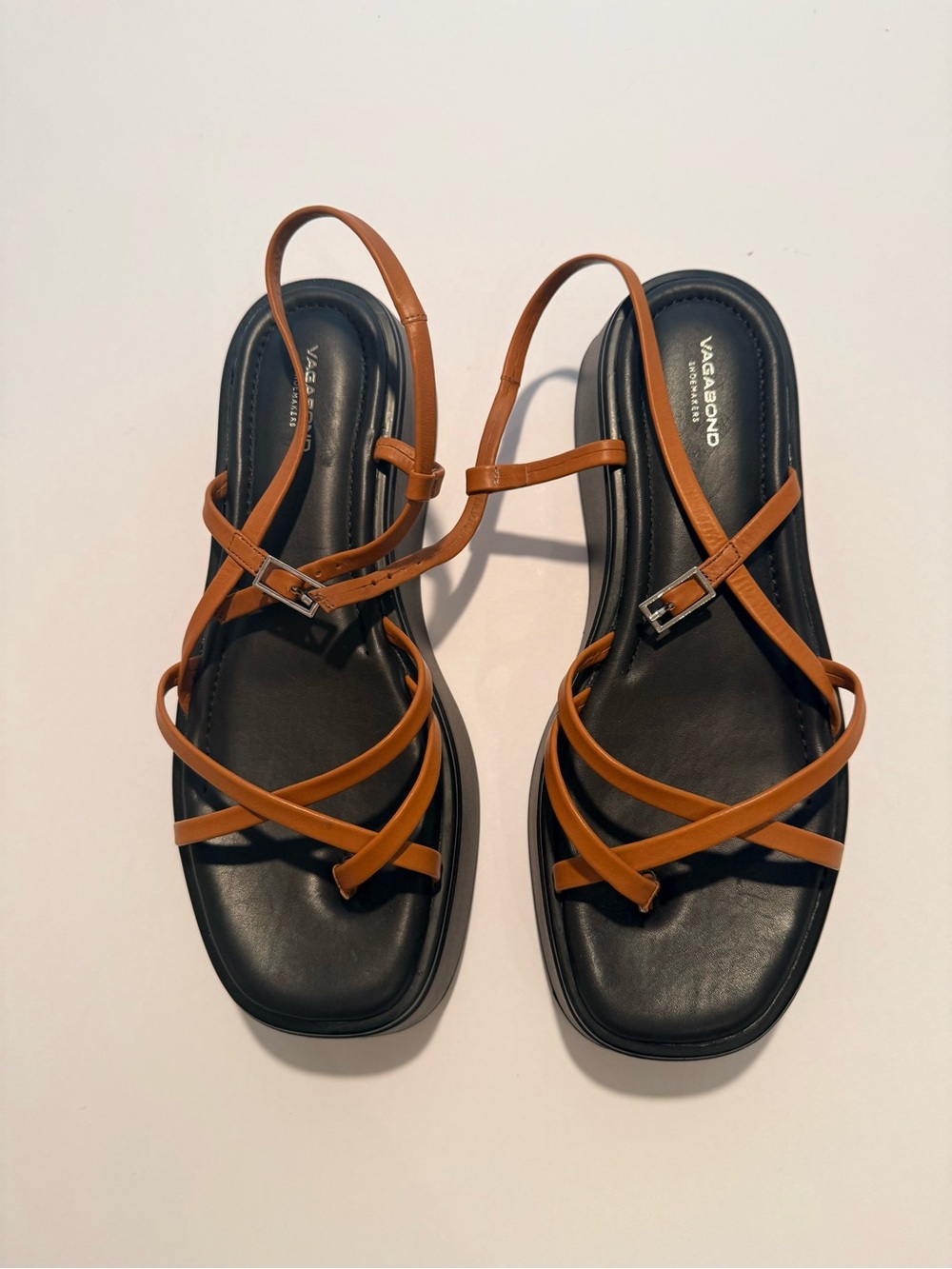Vagabond Courtney Strappy Platform Sandals Orange Black EU 41 US 11 NWOB